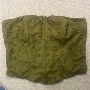 Princess Polly Olive Green Strapless Top